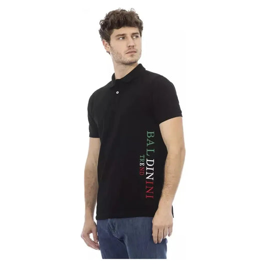 Baldinini Trend Black Cotton Men Polo Shirt Baldinini Trend