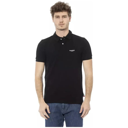 Baldinini Trend Black Cotton Men Polo Shirt Baldinini Trend