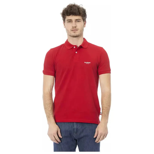 Baldinini Trend Red Cotton Men Polo Baldinini Trend