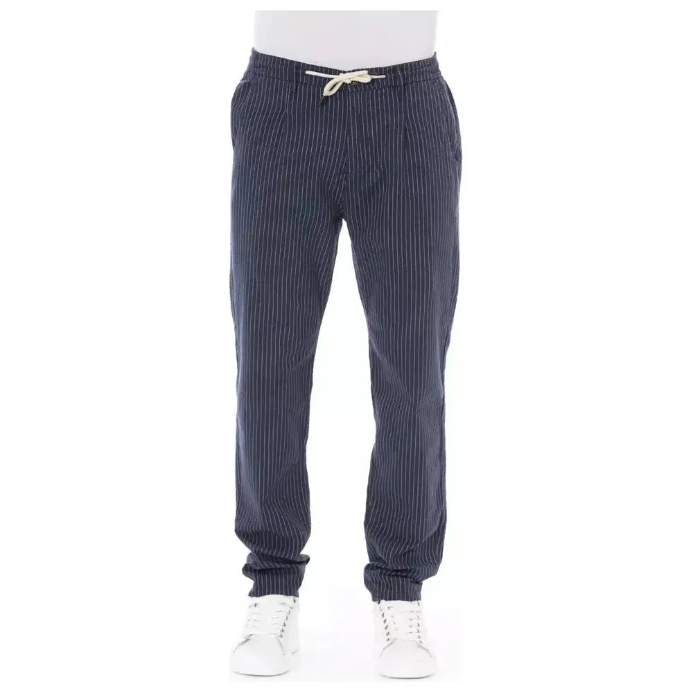 Baldinini Trend Blue Cotton Men Chino Pant Baldinini Trend