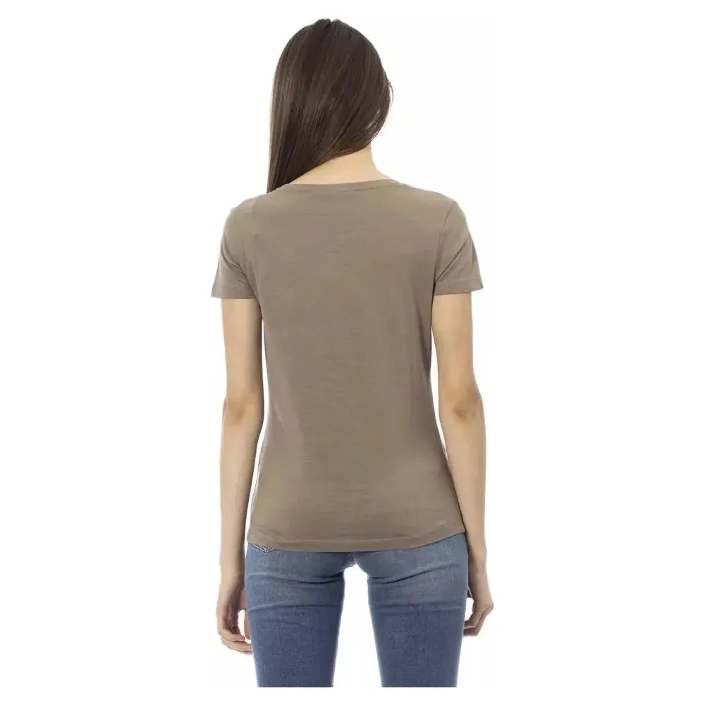 Trussardi Action Brown Cotton Women Top Trussardi Action