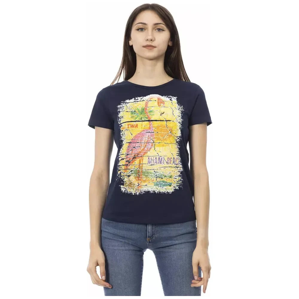 Trussardi Action Chic Blue Short Sleeve Round Neck Tee Trussardi Action