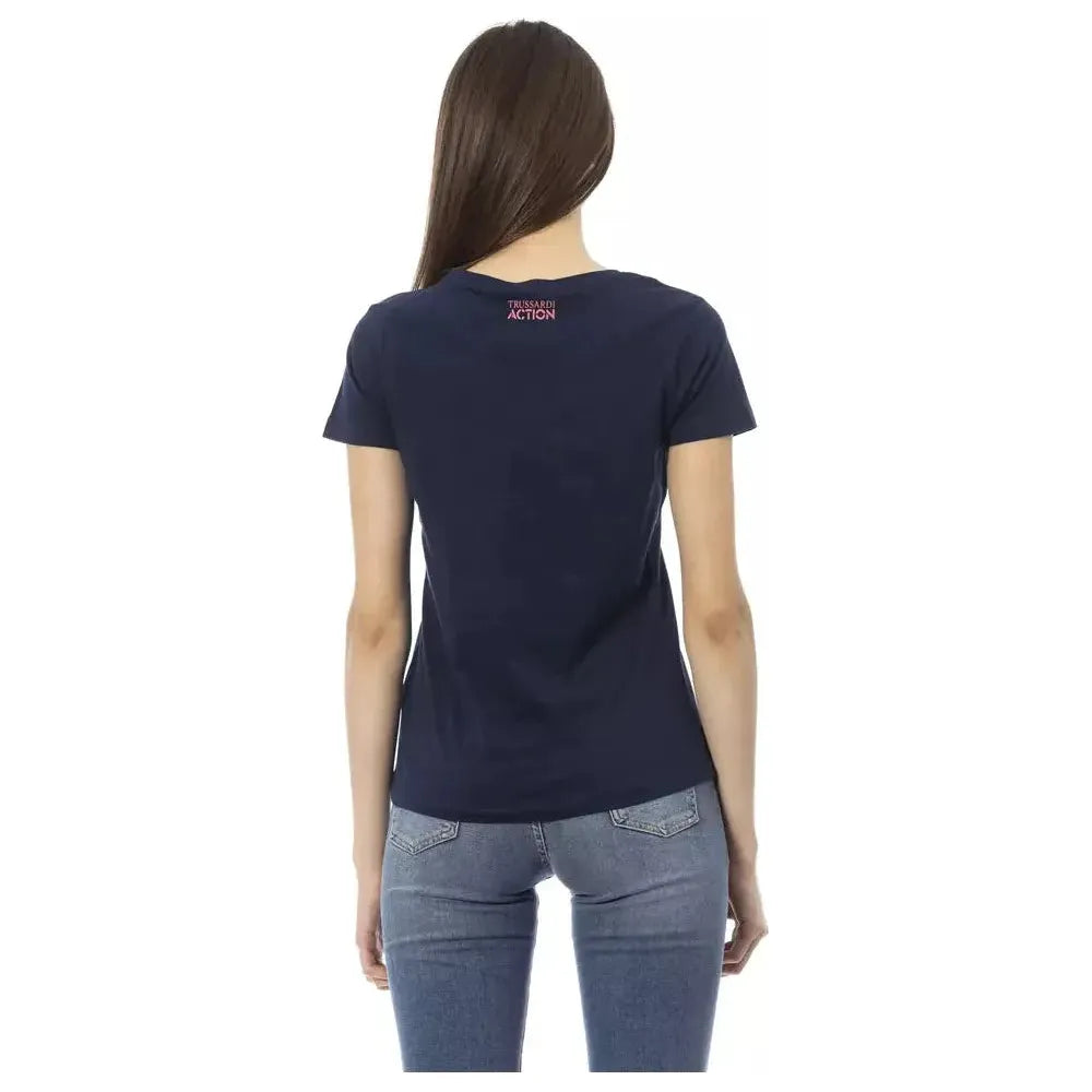 Trussardi Action Blue Cotton Women Top Trussardi Action