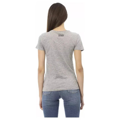 Trussardi Action Gray Cotton Women T-Shirt