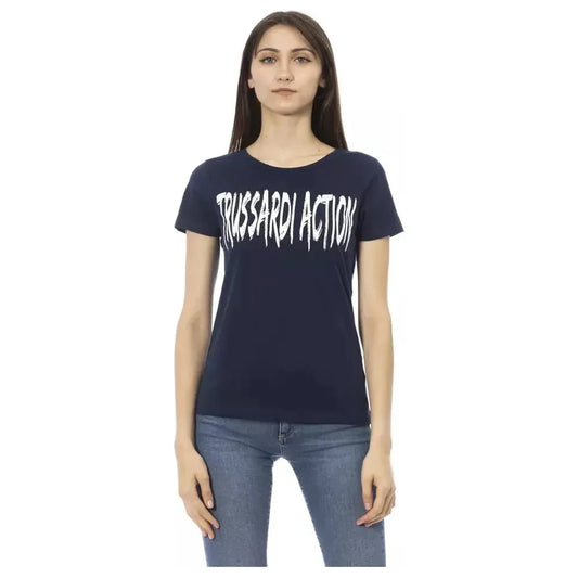 Trussardi Action Blue Cotton Women Top Trussardi Action