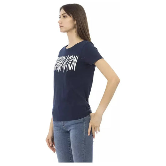 Trussardi Action Blue Cotton Women Top Trussardi Action