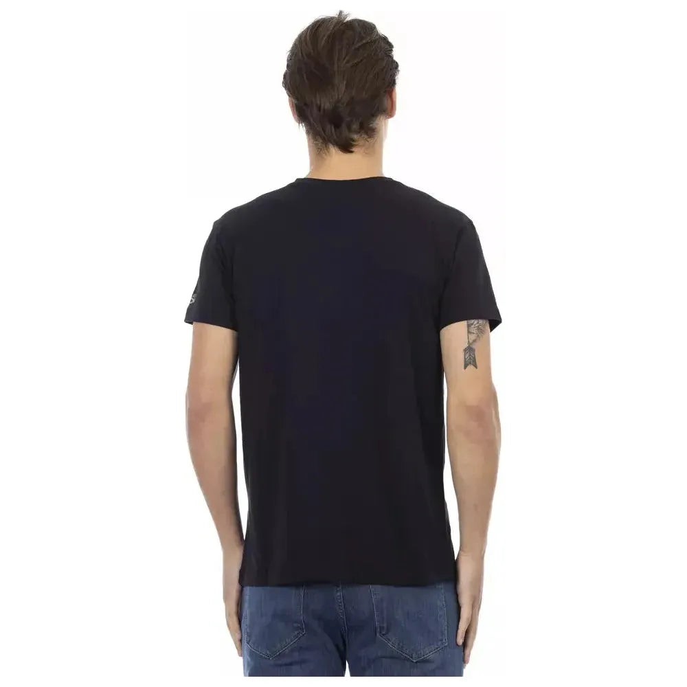 Trussardi Action Black Cotton Mens TShirt Trussardi Action