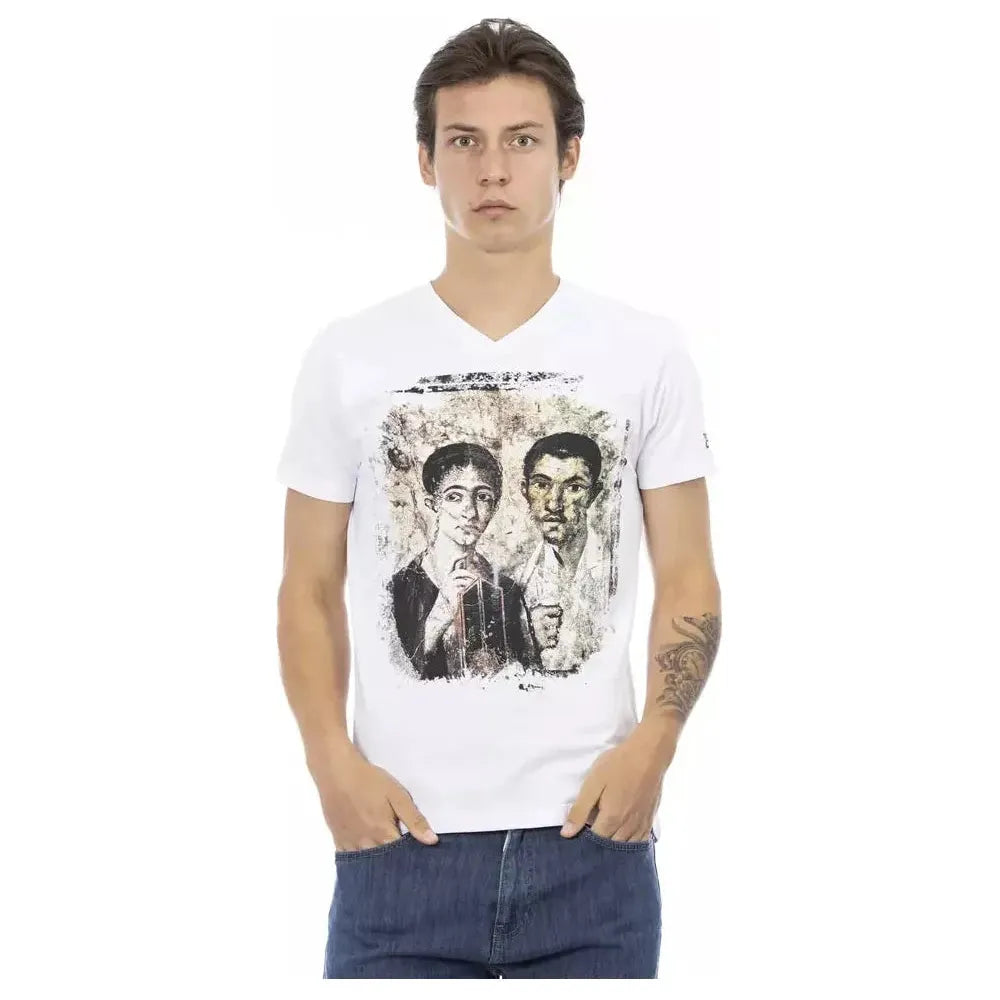 Trussardi Action White Cotton Men T-Shirt Trussardi Action