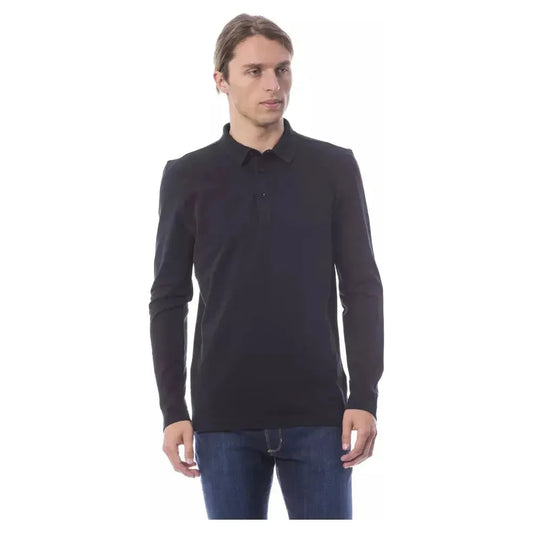 Verri Black Cotton Men Polo Shirt Long Sleeve Verri