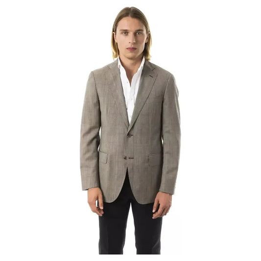 Uominitaliani Gray Wool Mens Blazer Uominitaliani