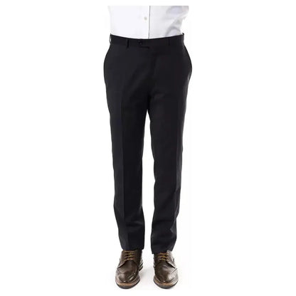 Uominitaliani Gray Wool Men Pants Uominitaliani