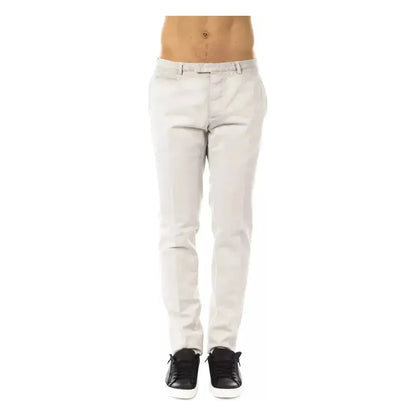 Uominitaliani Gray Cotton Men Pant Uominitaliani