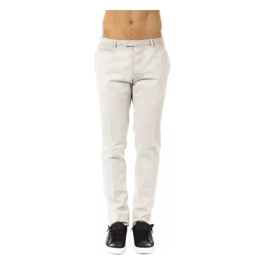 Uominitaliani Gray Cotton Men Pant Uominitaliani