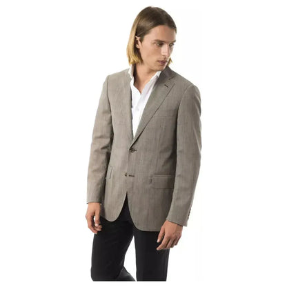 Uominitaliani Gray Wool Mens Blazer Uominitaliani