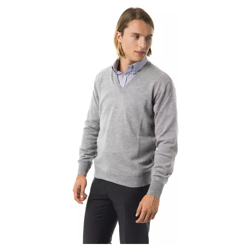 Uominitaliani Gray Wool Men Sweater Uominitaliani