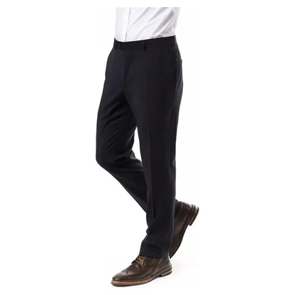 Uominitaliani Gray Wool Men Pants Uominitaliani