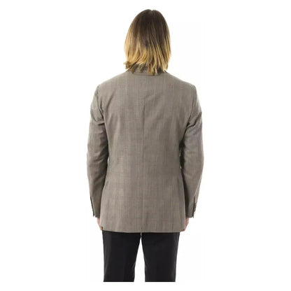 Uominitaliani Gray Wool Mens Blazer Uominitaliani