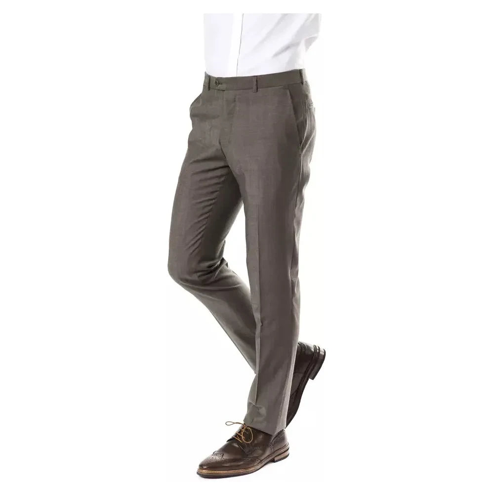 Uominitaliani Gray Wool Mens Suit Pant Uominitaliani