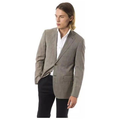 Uominitaliani Gray Wool Mens Blazer Uominitaliani