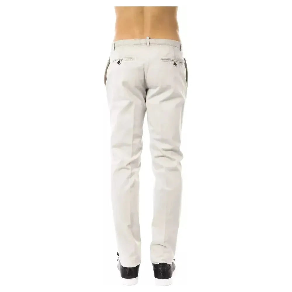 Uominitaliani Gray Cotton Men Pant Uominitaliani