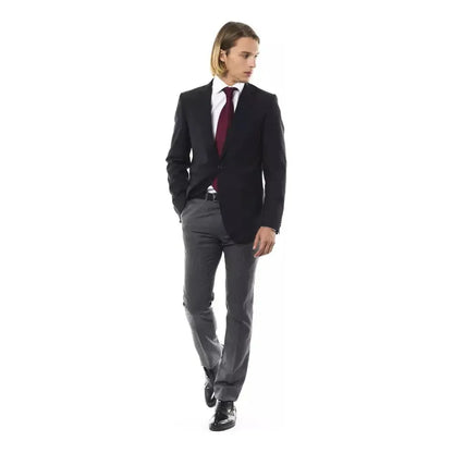 Uominitaliani Black Wool Men's Blazer Uominitaliani