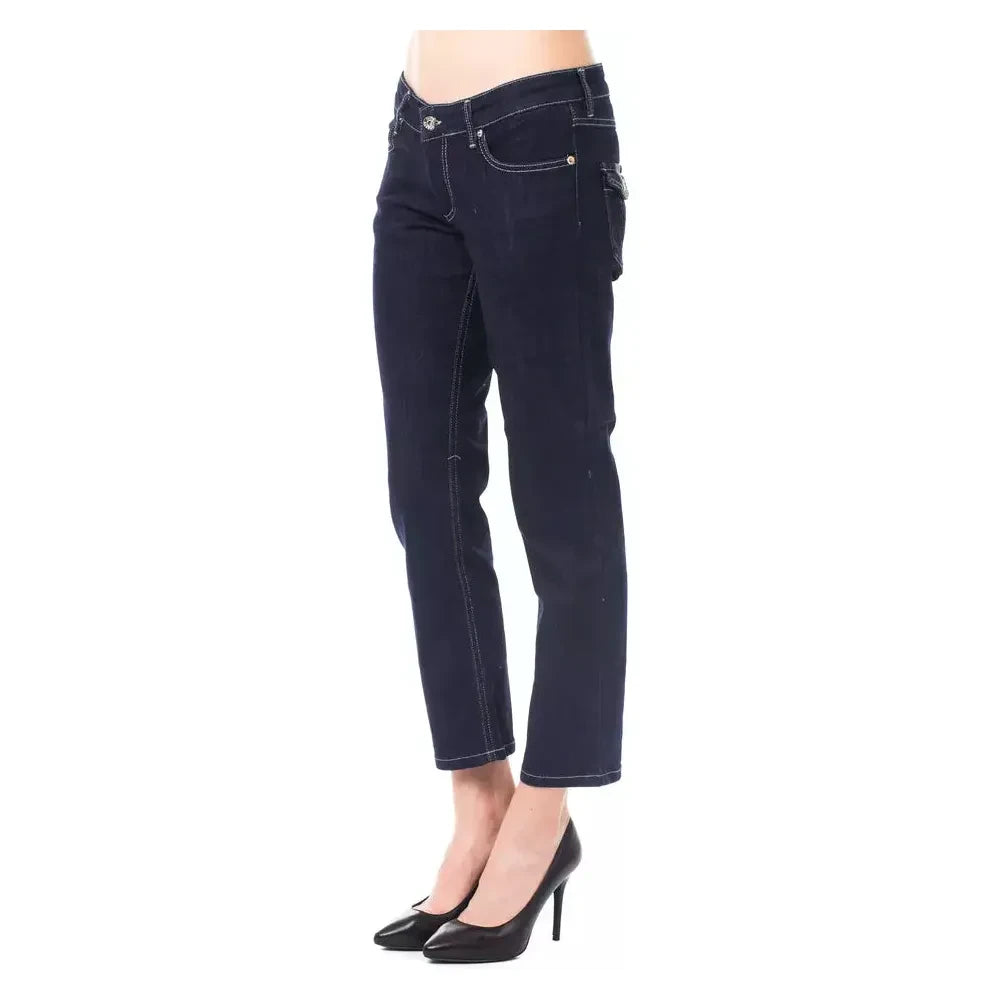 Ungaro Fever Blue Cotton Women Capri Jeans