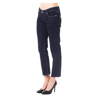 Ungaro Fever Blue Cotton Women Capri Jeans