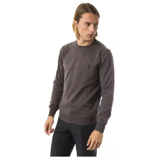 Uominitaliani Gray Merino Wool Men Sweater Uominitaliani