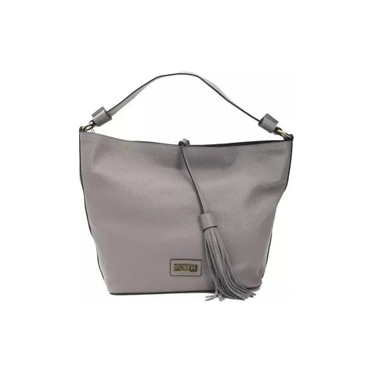 Pompei Donatella Gray Leather Women Shoulder Bag Pompei Donatella
