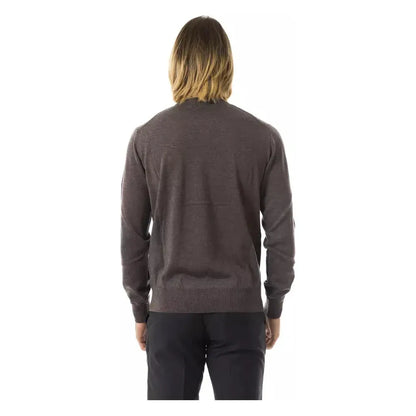Uominitaliani Gray Merino Wool Men Sweater Uominitaliani