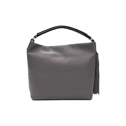 Pompei Donatella Gray Leather Women Shoulder Bag