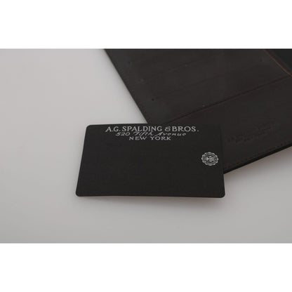 A.G. Spalding & Bros Black Leather Bifold Travel Holder Logo Wallet A.G. Spalding & Bros