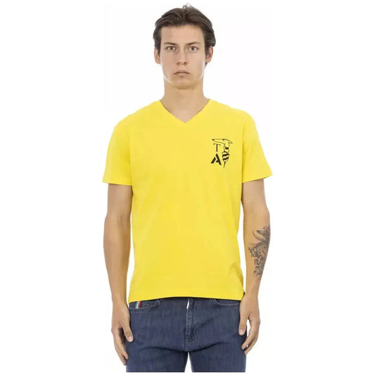 Trussardi Action Yellow Cotton Men T-Shirt Trussardi Action