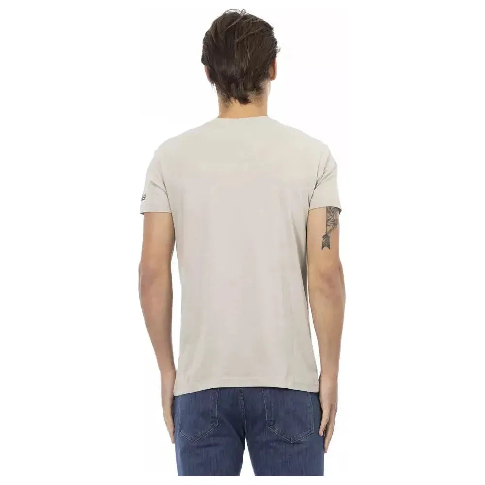 Trussardi Action Beige Cotton Men T-Shirt