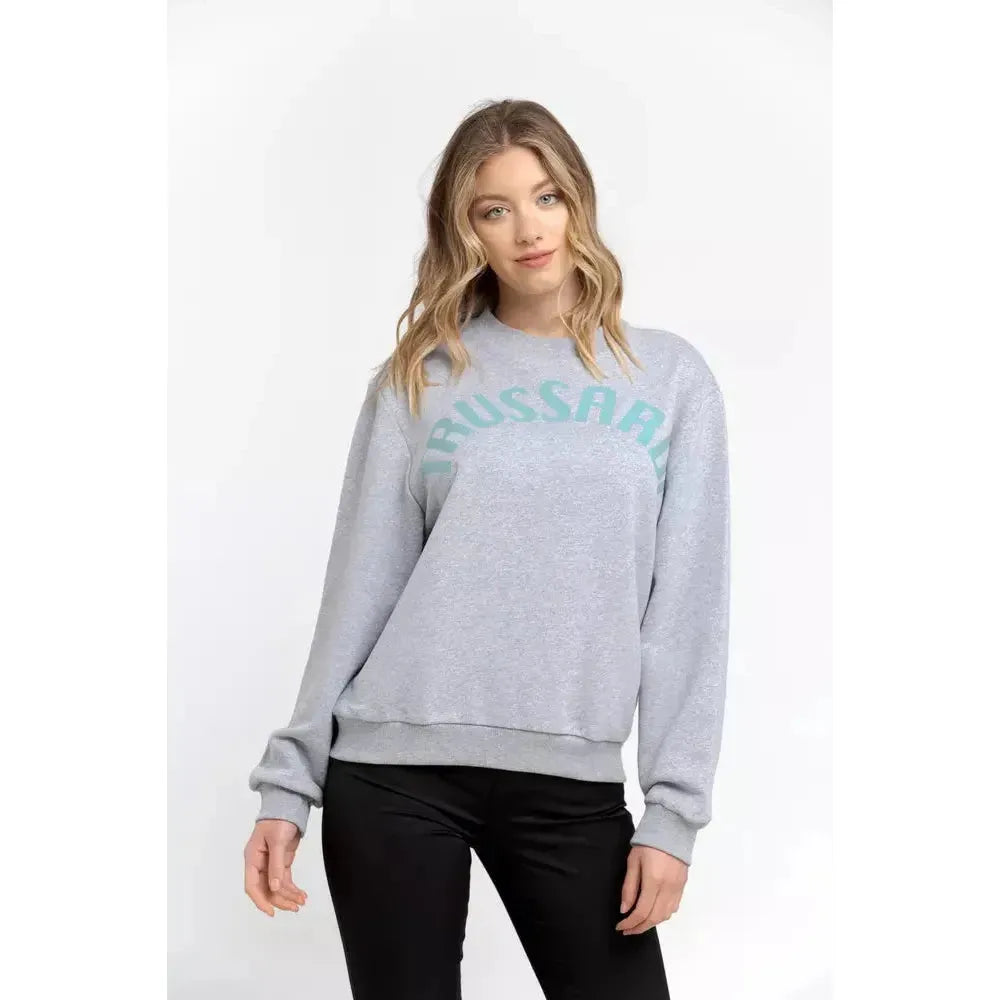 Trussardi Gray Cotton Women Sweatshirt Trussardi