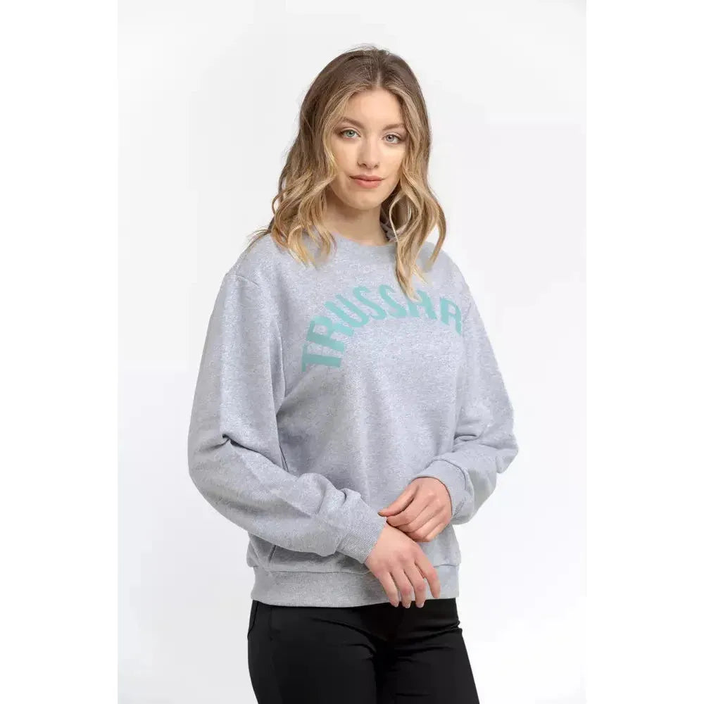 Trussardi Gray Cotton Women Sweatshirt Trussardi
