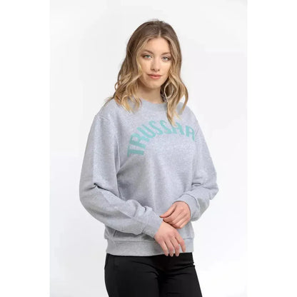 Trussardi Gray Cotton Women Sweatshirt Trussardi