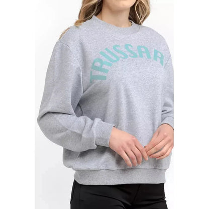 Trussardi Gray Cotton Women Sweatshirt Trussardi
