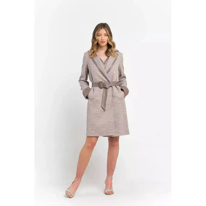 Trussardi Beige Cotton Women Coat Trussardi