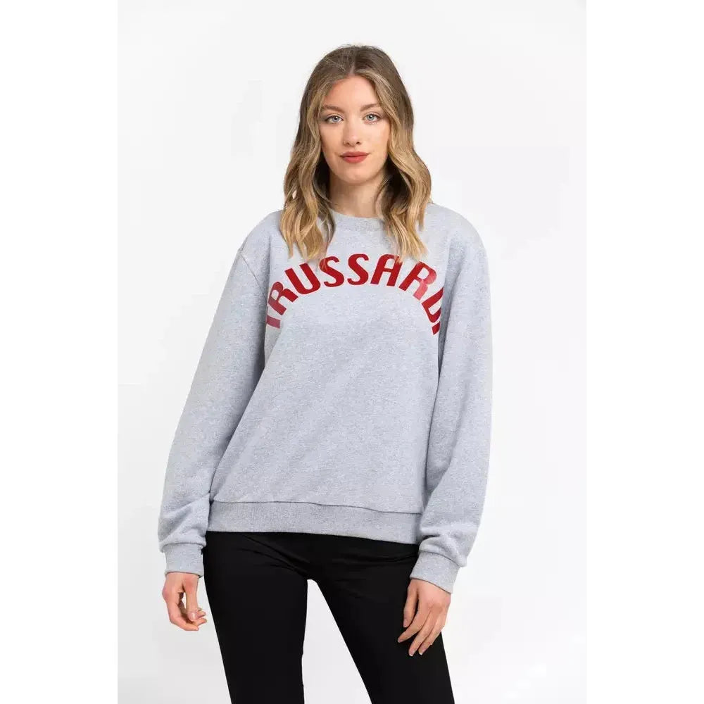 Trussardi Gray Cotton Women Sweatshirt Trussardi