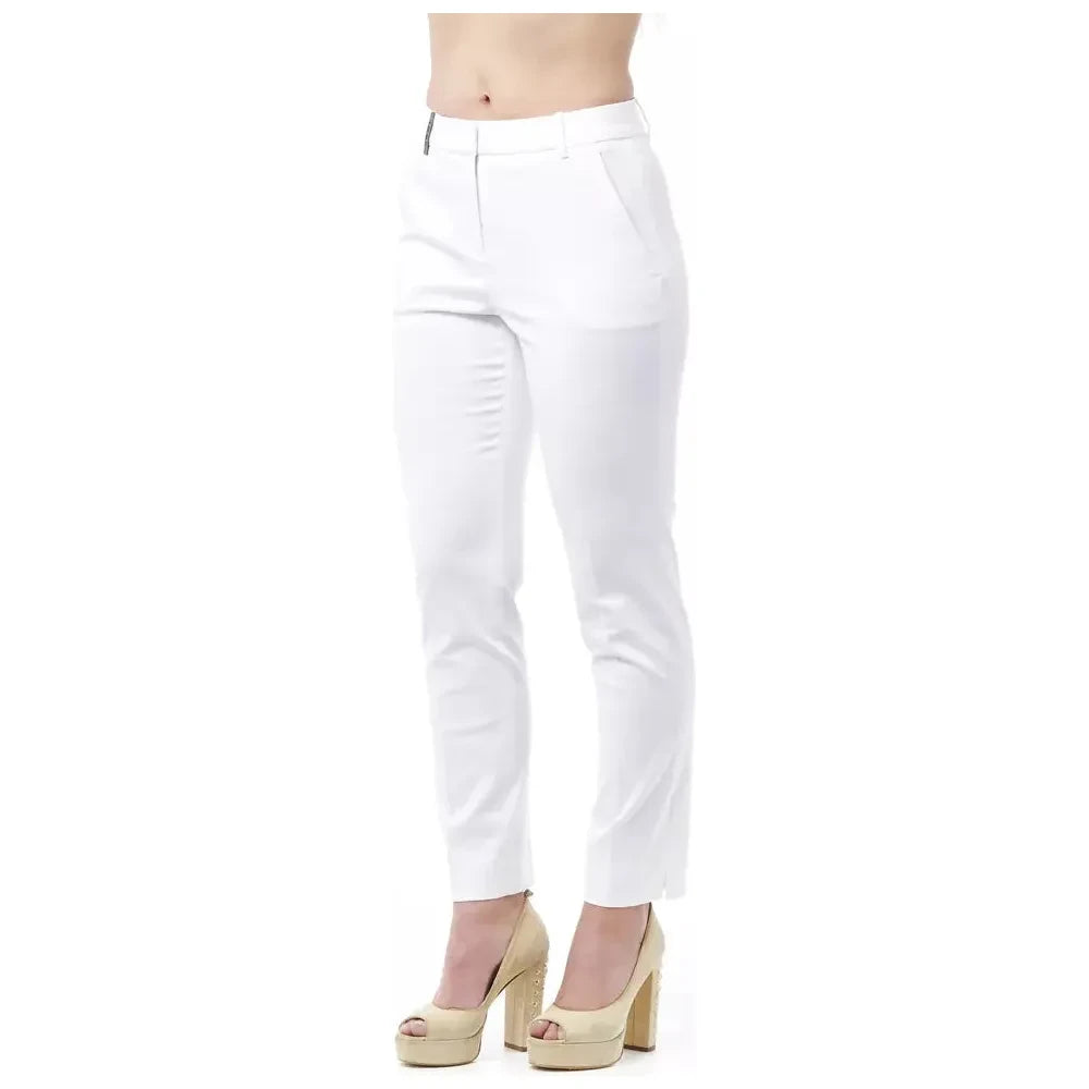 Peserico White Cotton Jeans & Pants Peserico