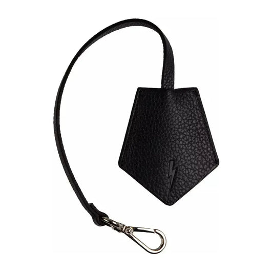 Neil Barrett Black Leather Men Keychain Neil Barrett