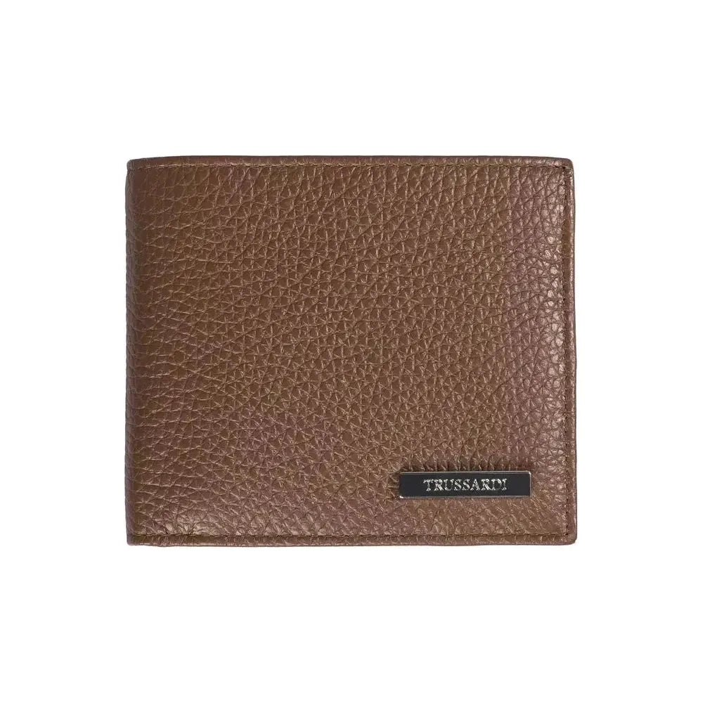 Trussardi Brown Leather Men's Wallet MAN WALLETS Trussardi