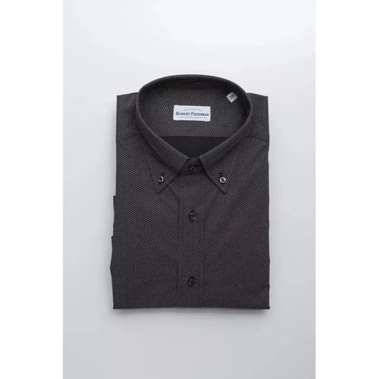Robert Friedman Black Cotton Men's Shirt