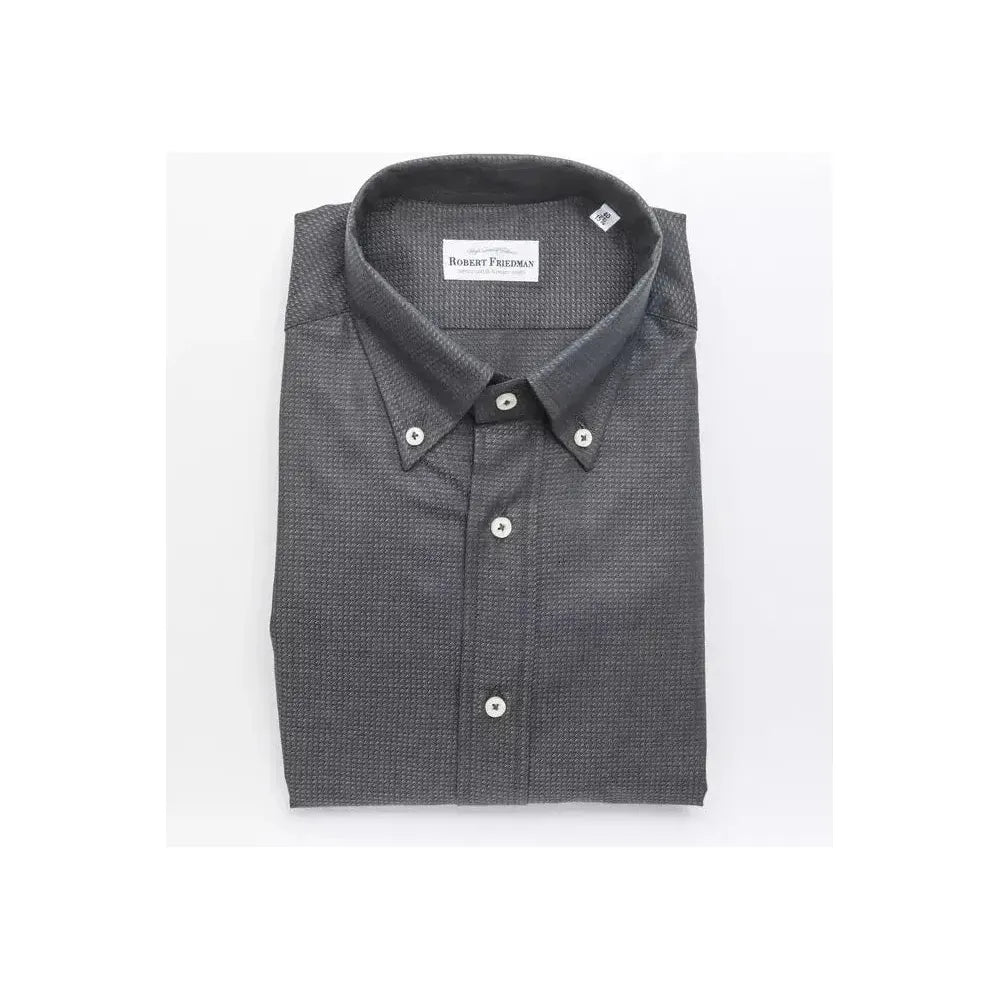 Robert Friedman Green Cotton Men Shirt Robert Friedman