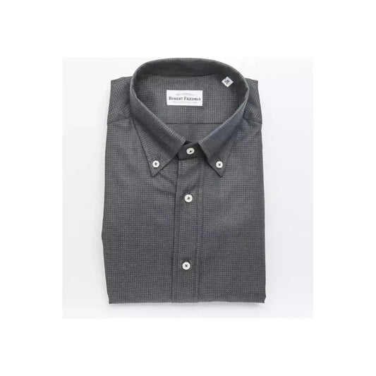 Robert Friedman Green Cotton Men Shirt Robert Friedman