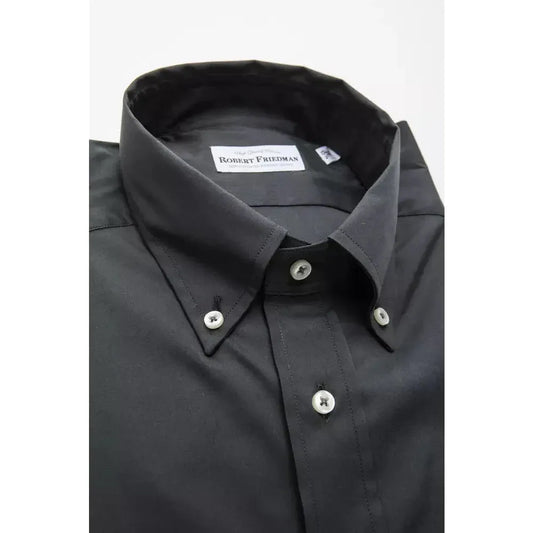 Robert Friedman Gray Cotton Men Shirt Robert Friedman