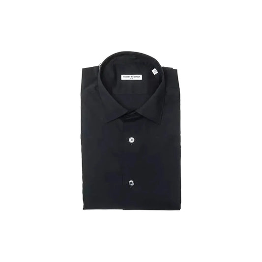 Robert Friedman Black Cotton Men Shirt Robert Friedman