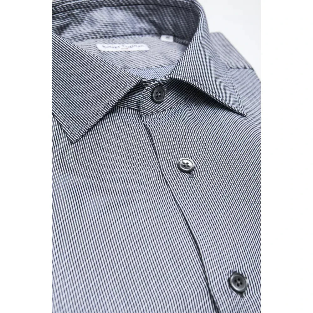 Robert Friedman Blue Cotton Men Shirt Robert Friedman