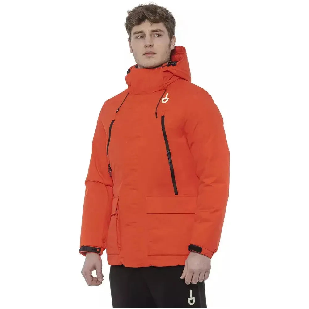 别致红色防水连帽夹克